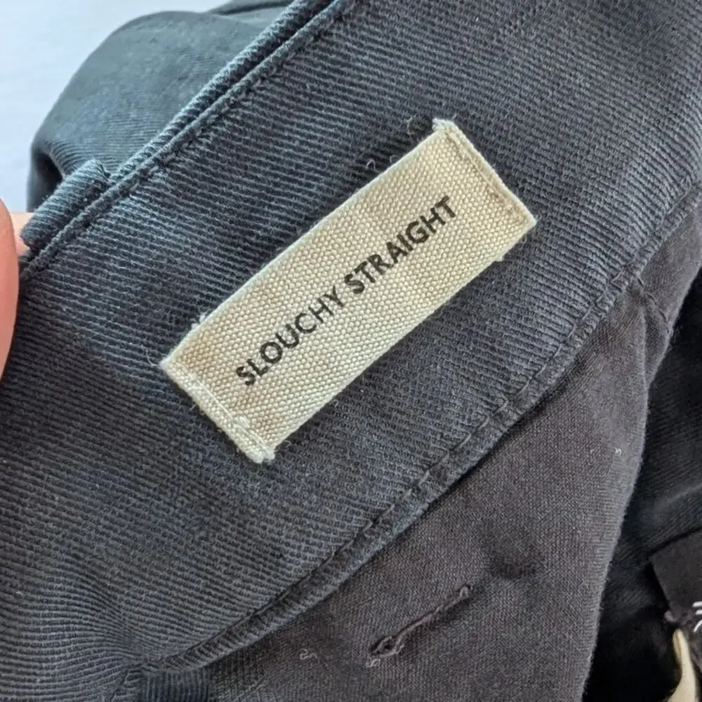 NWT Madewell Black Tall Slouchy Straight Pants in Drapey Twill NS449, Size 12 - Picture 6 of 11